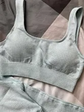 Conjunto de sujetador y mallas deportivas para mujer, ropa de entrenamiento, para gimnasio y yoga atlético, 2 piezas