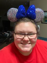 Minnie de Disney orejas de montaña espacial diadema gran lentejuelas arcos orejas traje diadema Cosplay felpa adultos/niños diadema