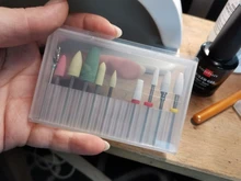 Caja de almacenamiento de plástico con 20 ranuras para broca de uñas, contenedor de cortadores para manicura, accesorios para uñas, herramienta artística