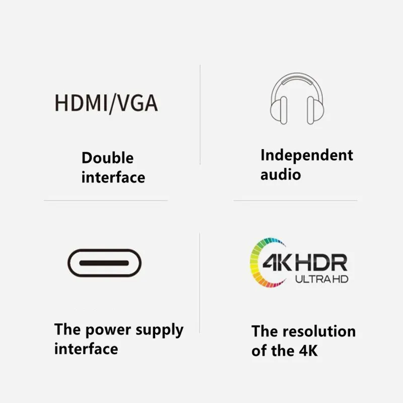USB к HDMI цифровой многопортовый концентратор адаптер-Aeifond type-C к HDMI 4K адаптер с USB 3,0 USB-C 3,1 питания для MacBook