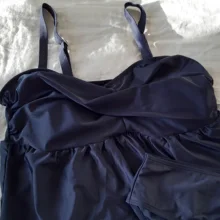 Bodysuits Swimsuit Tankini Tummy-Control Two-Pieces Vintage Womens Plus-Size Triangle