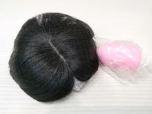Halo Lady-Clip de belleza para mujer, cabello humano con explosión de flequillo, pieza central, pelo lacio brasileño no Remy para la pérdida de cabello