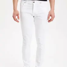 DeFacto, мужские весенние джинсы, Мужские повседневные Прямые длинные штаны, Мужские штаны со средней талией, одноцветные штаны, Trousers-I1209AZ18SP