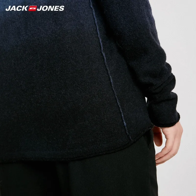JackJones мужской зимний тренд из чистой шерсти контрастный Повседневный свитер новая мода мужская одежда 218424505