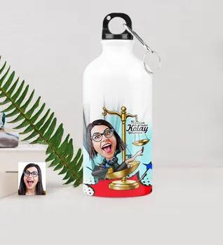 

Personalized Women 'S Attorney Caricature Of Metal Water bowl (500 ml.) 4