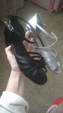 Venta caliente zapatos de baile latino chicas zapatos de baile de salón señoras danza sandalias Salsa zapatos envío rápido de RUSSIA--HROYL