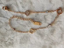 JeeMango de acero inoxidable Flor de cristal CZ colgante de planta pulseras para las mujeres cadena de oro rosa y pulsera de enlace pulsera JB19114