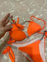 Swimwear Female Bikini-Set Diamond Rhinestone Two-Pieces Bling Women Swim-V2268 Jewelled