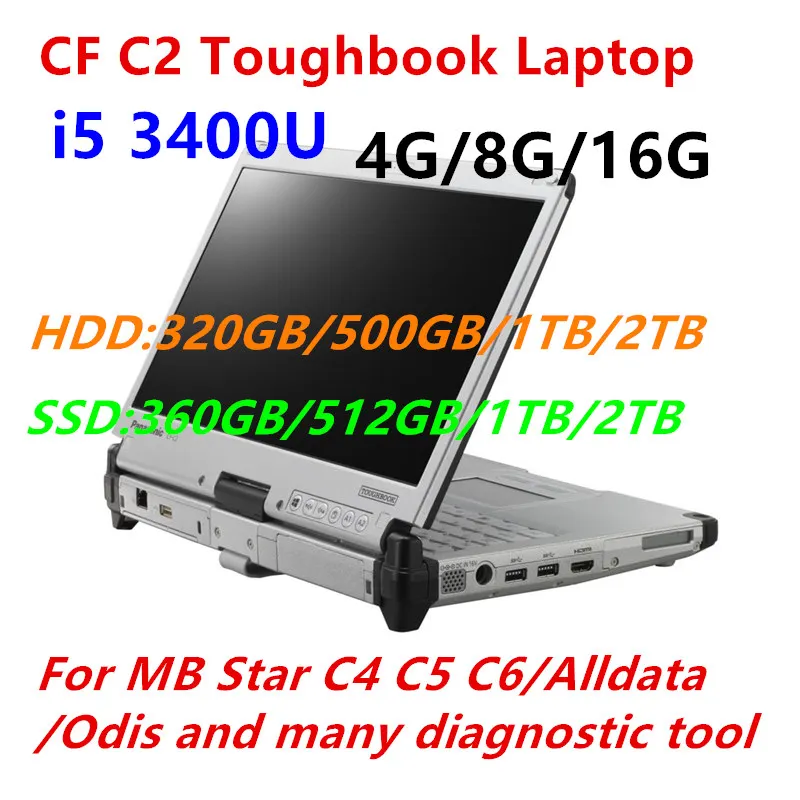 Per Panasonic Cf-C2 Toughbook Usato Cf C2 I5 3400U 4Gb/8Gb/16Gb Ram Hdd/Ssd Laptop Diagnostico Per Strumento Alldata Mb Star C4 C5