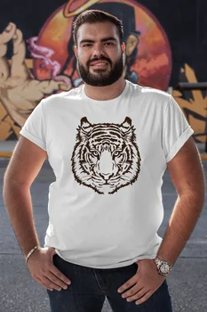 

Angemiel Wear Tiger White Men 'S Cotton Big Size T-Shirt