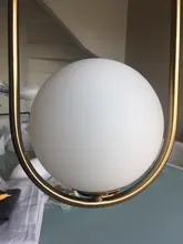 Pendant-Lights Hanging-Lamp Hoop Glass-Ball Industrial-Decor Gold Living-Room Modern Led