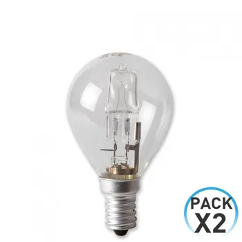 

Pack 2 Halogen Bulbs Spherical E14 42W 700lm Dimmable 2900K 1Primer Low Cost