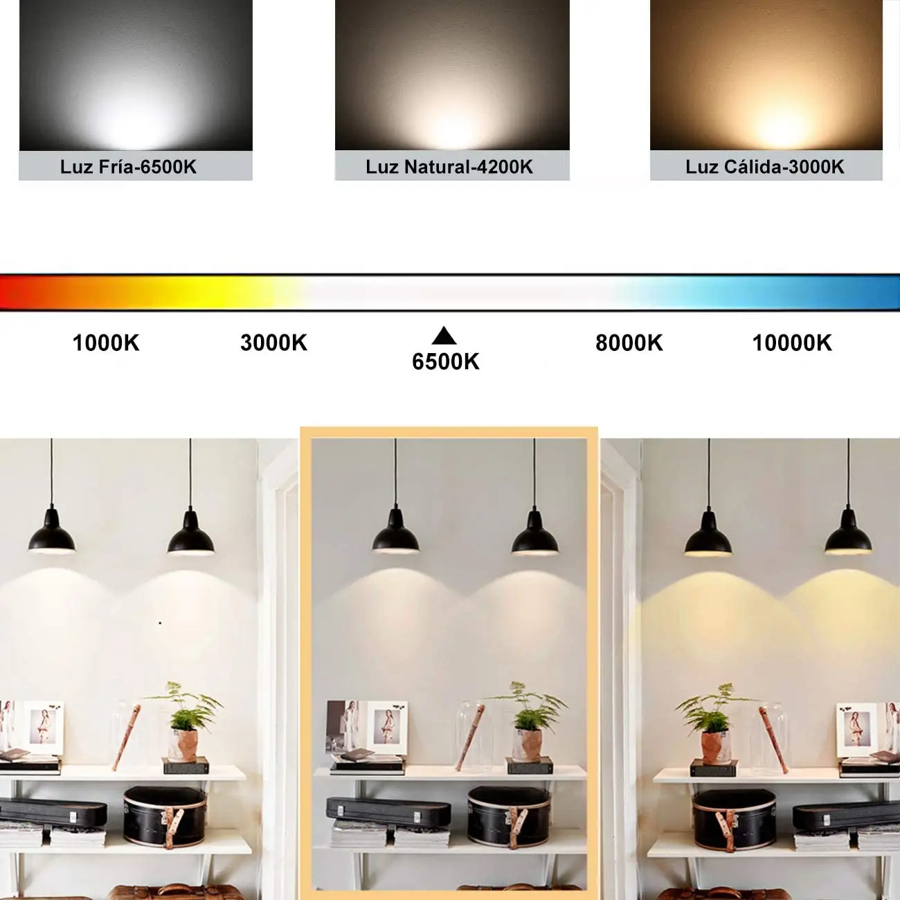 LED candle bulbs E14 base, 4W equivalent to 32W, 320 lumens, cool white Color 6500K, neutral 4200K, warm 3000k, not dimmable, Pack in 1 unit, 2 units, 6 units, 12 units