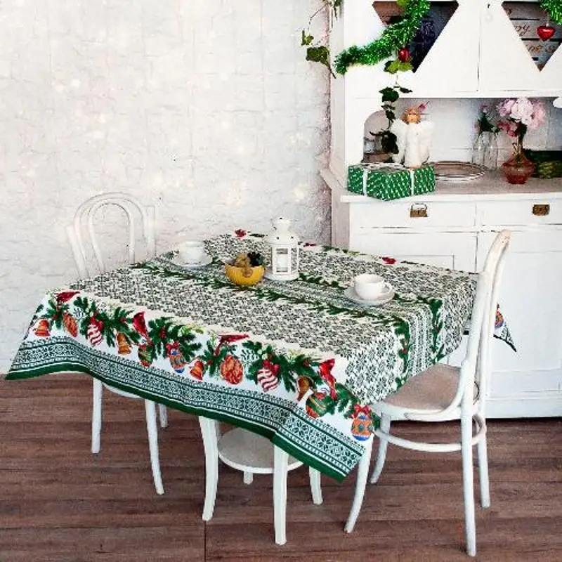 Купить Скатерть Лен Зеленого Цвета