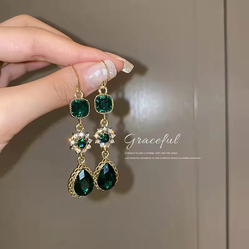 Long tassel earrings Fashion European and American water drop earrings long tassel earrings