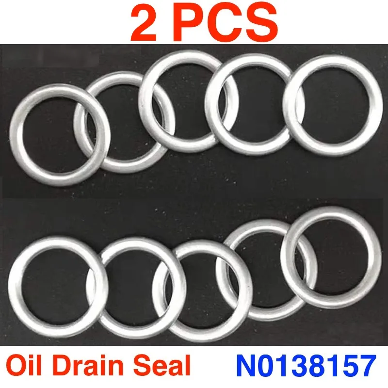 

2pcs Engine Oil Drain Plug Sealing Ring Washer Parts For A4 A6 Q5 S5 N0138157