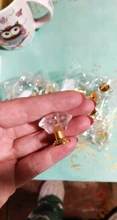 10 Uds acrílico Perillas de cristal tirador del cajón del armario perilla de manija de puerta en forma de diamante de la perilla de gabinete accesorio de muebles para el hogar sin tornillos