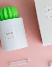 280ML Air Humidifier Soft LED Light Cactus Ultrasonic Aroma Essential Oil Diffuser 