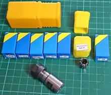 7 Uds collet + husillo abrazadera de motor Herramienta rod C16 ER11 35L agujero interior 5mm 6mm 6,35mm 8mm 10mm motor de eje alargado de cuchillo