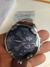 Reloj de cuarzo grande para hombre, cronógrafo con cuerpo de 52mm con pulsera, resistente al agua, con doble hora, estilo militar