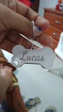 Collar personalizado para perro, etiqueta de identificación, grabado, Nombre de mascota para gato, cachorro, colgante, llavero, hueso, accesorios para mascotas
