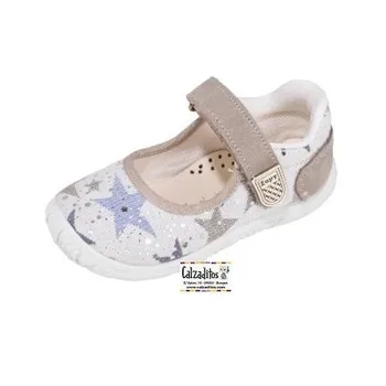

Mary Janes canvas star print and velcro, Lonettes Dobsons.com for girls