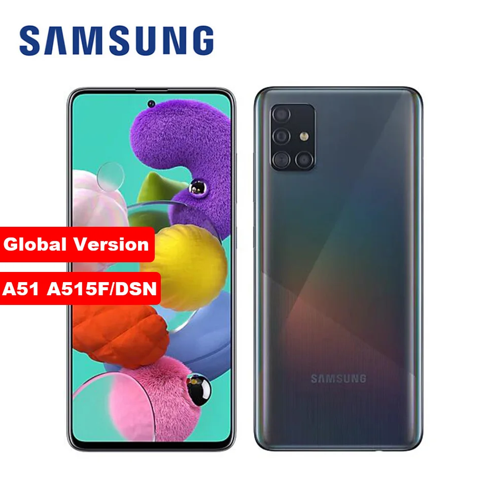 Смартфон Samsung Galaxy A51 8 ядер 6 5 дюйма 4 Гб ОЗУ 128 ПЗУ 48 МП Android разблокированный |