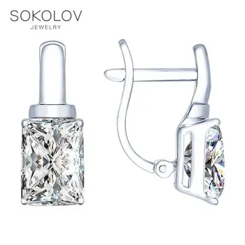 

SOKOLOV Silver drop earrings with stones with cubic zirconia fashion jewelry silver 925 women's male, long earrings
