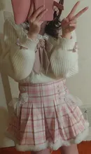 Mini Skirt Short Tutu Lace Pleated Plaid Warm Cosplay Lolita School Korean-Fashion Women