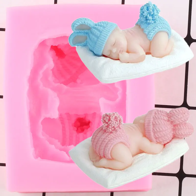 

3D Sleeping Baby Soap Silicone Mold Cake Decorating Tools Candy Clay Resin Molds Fondant Chocolate Mould Handmade Candle Moulds