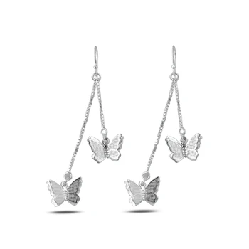 

KUTAYDAN Dangle Butterfly Earrings 925 Sterling Silver
