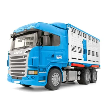 

Scania van for animal transport with cow (suitable module with sound and light "H") Bruder Toy kids car for children Road scotch signs big cars gifts for boys roller crane tractor Volvo Scania Mercedes Benz Fingerboard
