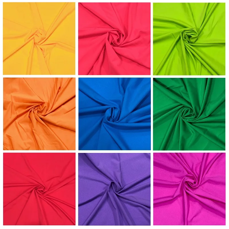 Матовый нейлон спандекс лайкра ткань 180 gsm, 4 способ растягивания, 50x150 см, швейные купальники, танцевальные костюмы