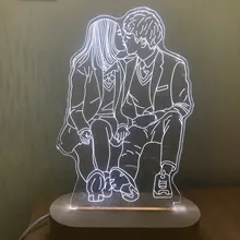 Night-Light Wooden-Base Christmas-Gift Photo-Customized Wedding DIY Holiday for USB 3D