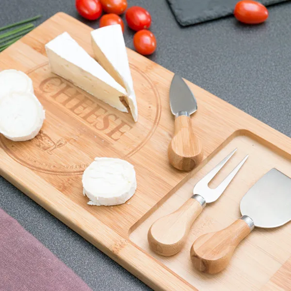 TakeTokio бамбуковая доска для сыра с ножами(4 шт