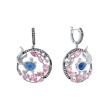 

Silver earrings with cubic zirconium sunlight sample 925