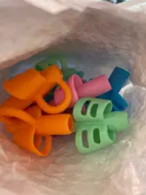 Soporte de silicona para bolígrafos de tres dedos, equipo de enseñanza, para estudiantes, corrección de escritura, 5 uds.
