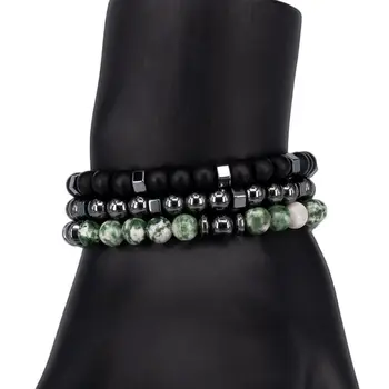 

Bbroshka 54686 stone bracelet (Gray, elastic, natural stone)