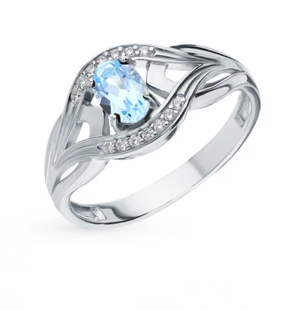 

Silver ring with Topaz and cubic zirconia sunlight sample 925