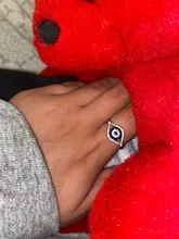 Anillo de piedra de cristal azul Punk para mujer, sortija de boda de Color plateado con encanto de circón para mujer, sortija de compromiso hueca de ojo malvado delicada