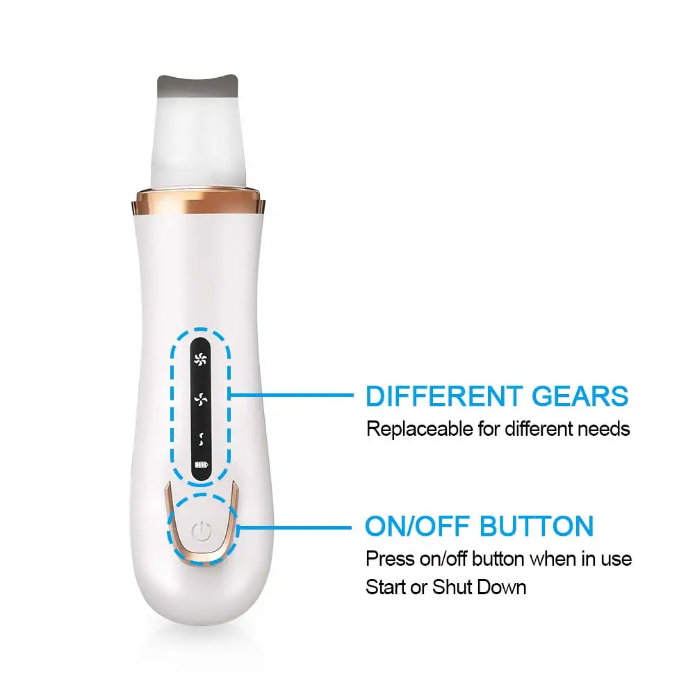 USB ультразвуковая щетка для кожи глубокий аппарат для чистки лица пилинг Лопата для лица поры, акне для удаления аппарт для лифтинга шпатель