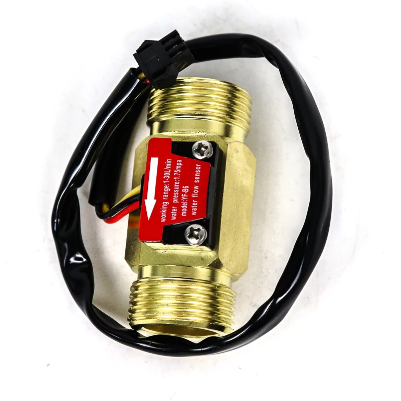 Copper Water Flow Sensor NPN Output Hall High-precision Turbine Flowmeter 6 Poin