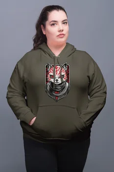 

Angemiel Wear Alien Cat Green Women 'S Hooded Sweatshirt