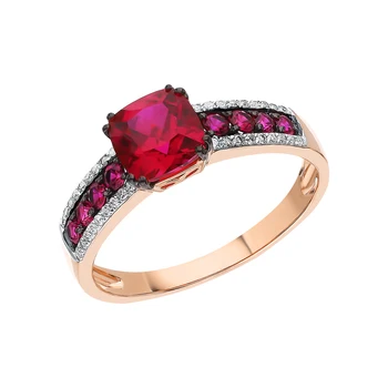 

Gold ring with rubies and diamonds sunlight sample 585