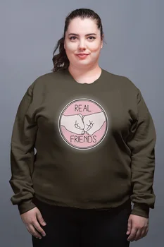 

Angemiel Wear Real Friends Tokalaşan Friends Green Women Sweatshirts