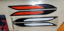 HYZHAUTO-pegatina de fibra de carbono para coche, Protector de parachoques, tiras reflectantes, pegatinas de advertencia antiarañazos para camión y motocicleta, 2 uds.