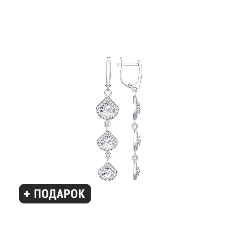Серьги SOKOLOV из серебра со Swarovski Zirconia