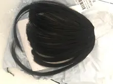 AILIADE-flequillo de aire Blunt falso para mujer, extensión de Clip de cabello sintético, flequillo falso Natural