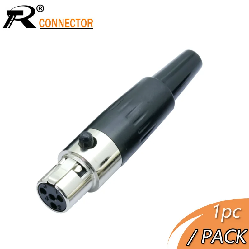 1pc Mini XLR 3 4 5 Pin Female Plug Small XLR Audio Microphone Connector MIC for Cable Soldering Straight afbeelding