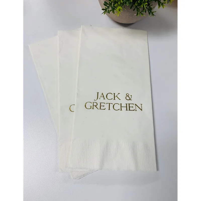 

50 Personalized Hand Guest Towels Paper Dinner Napkins Wedding Favors Hostess Gift Party Engagement Monogram Birthday Bar Bat Mi